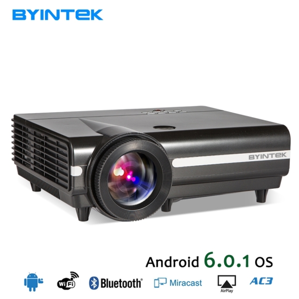 პროექტორი BYINTEK MOON BT96Plus  Android 6.0.1 OS 8GB ROM LED Projector resolution 1280x800 Proyector For Home Theater Full HD 1080P Support 4K Online Video 600 ANSI lumens