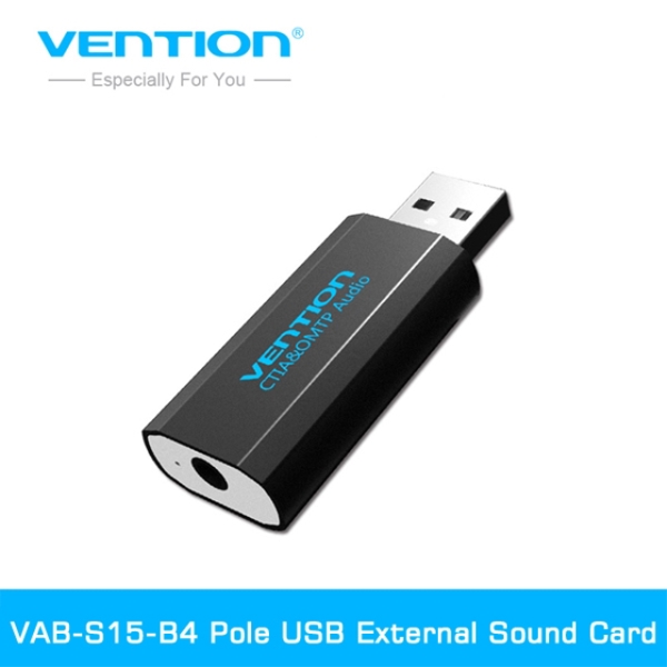 ხმის კარტა  VENTION VAB-S15-B4 Pole USB External Sound Card Black