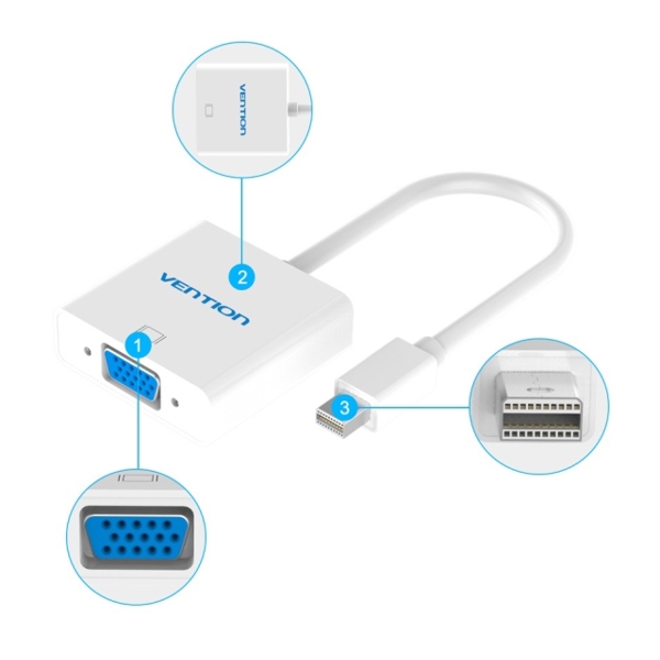 გადამყვანი Mini DP to VGA Converter 0 15M White