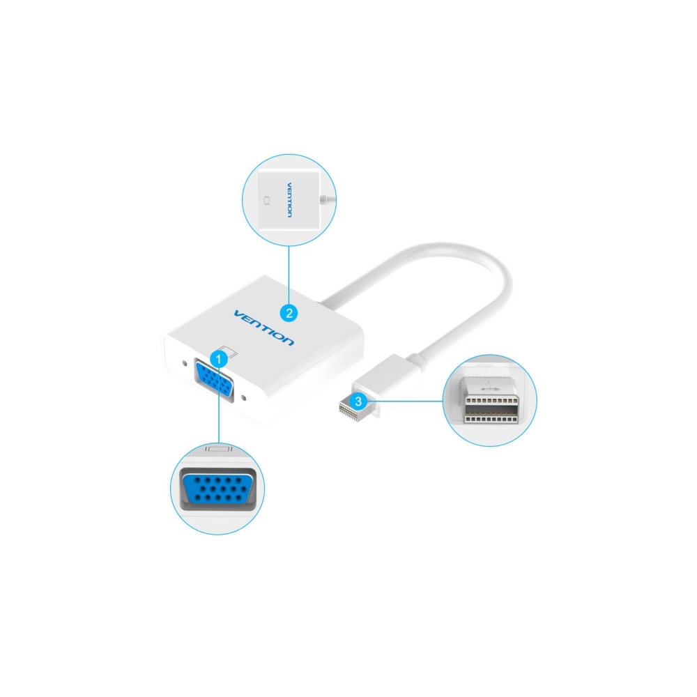 გადამყვანი Mini DP to VGA Converter 0 15M White