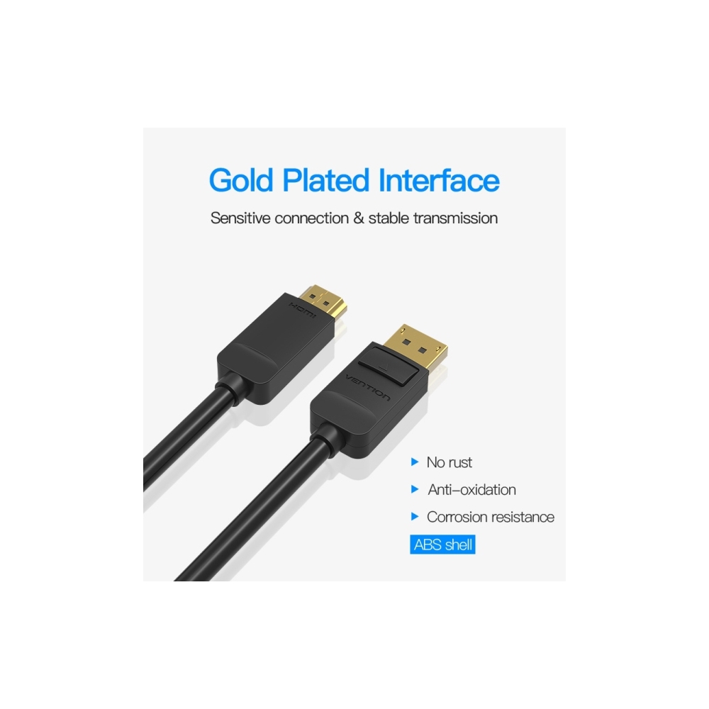 HDMI კაბელი VENTION HADBG DP to HDMI Cable 1 5M Black