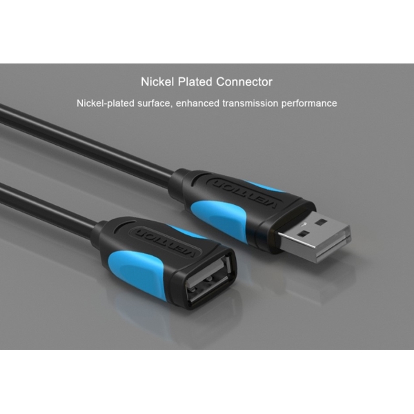 USB დამაგრძელებელი კაბელი VENTION VAS-A05-B200-N USB 2 0 male to femmale extension cable