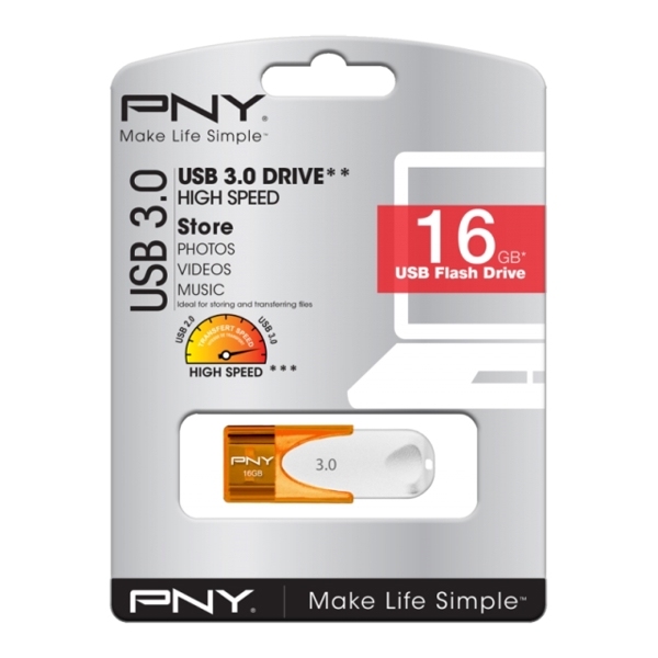 USB ფლეშ მეხსიერება PNY Sliding USB 3.0 Design 16GB