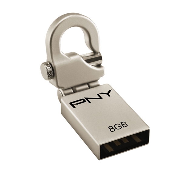 USB ფლეშ მეხსიერება PNY Metal design with hook system 8GB