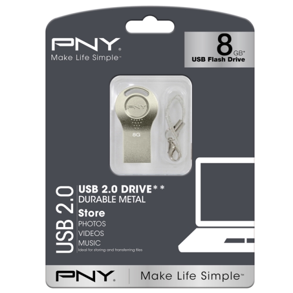 USB ფლეშ მეხსიერება PNY Metal design USB 2.0 8Gb