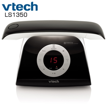 სახლის უსადენო ტელეფონი VTech LS1350 DECT 6.0 Cordless Phone Retro Design with Rotary-inspired Keypad, Answering System and Caller ID Black