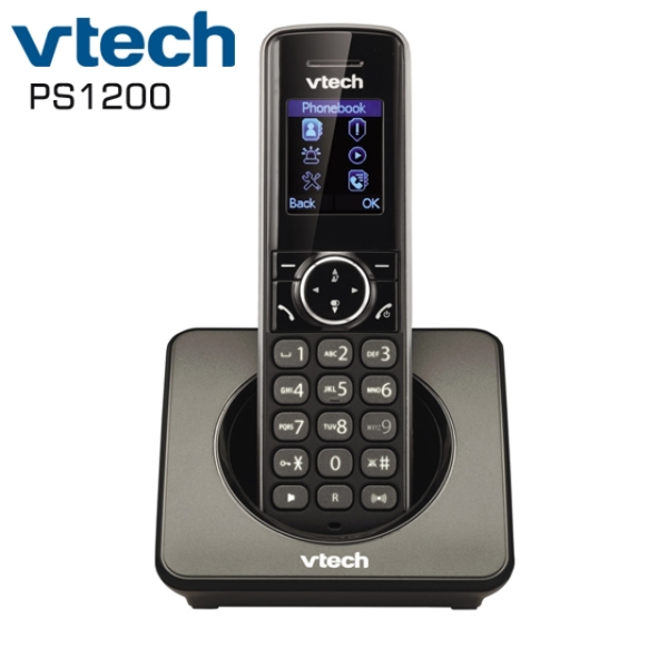 სახლის უსადენო ტელეფონი VTech PS1200 DECT 6.0 Answering System and Caller ID Black