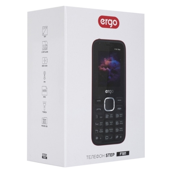 მობილური ტელეფონი Ergo F181 Step Dual Sim Black  