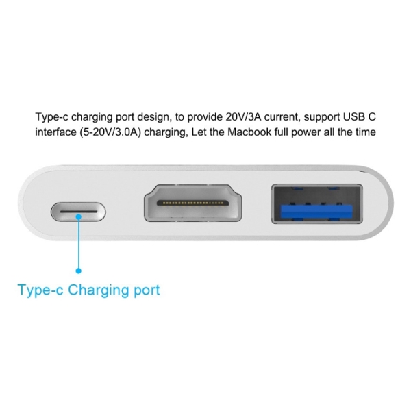 Vention CGBW0 Type-c Male To HDMI Type-c USB3.0 Female Adapter