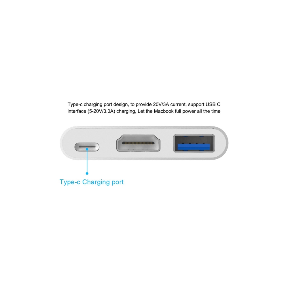 Vention CGBW0 Type-c Male To HDMI Type-c USB3.0 Female Adapter