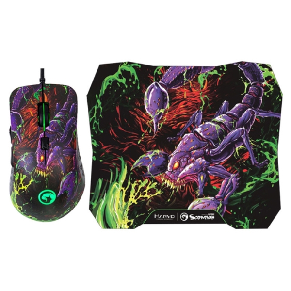 მაუსი MARVO G932+G20 WIRED GAMING MOUSE AND  MOUSE PAD COMBO