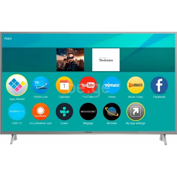 ტელევიზორი LED PANASONIC TV 49"(124CM) TX49FXR610 SILVER SMART 4K 3840X2160 (1300HZ BMR) USB HDMI CI+ RCA DVB-TT2CS2 20W VESA 200X200