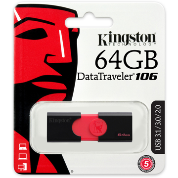 USB ფლეშ მეხსიერება Kingston 64GB DT10664GB DATATRAVELER USB 3.0