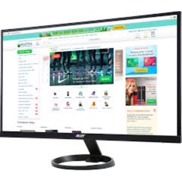 მონიტორი Acer EcoDisplay 69cm 27" W, SA270BID, 16:9 ZeroFrame 4ms 100M:1 ACM 250nits IPS LED VGA DVI HDMI EURO EMEA MPRII Black