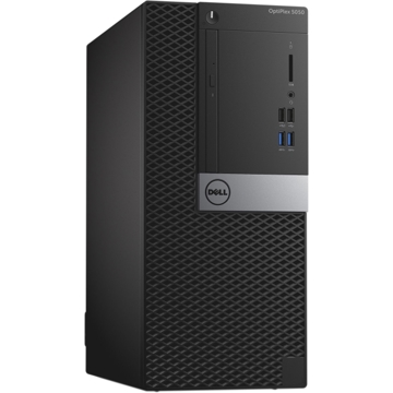 ბრენდ კომპიუტერი DELL OptiPlex 5050MT  (QC/8MB/8T/3.6GHz), 8GB (2X4GB) 2400MHz DDR4 UDIMM(4x slot up to 64GB), 1TB 7.2k RPM SATA 6Gbps Entry 3.5in, Integrated Intel HD Graphics 630