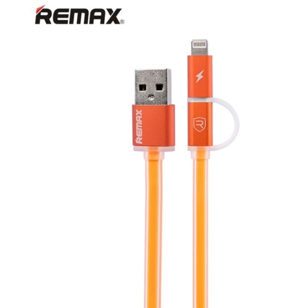 მობილურის დამტენი REMAX 2 IN 1 Cable Aurora RC-020t Orange