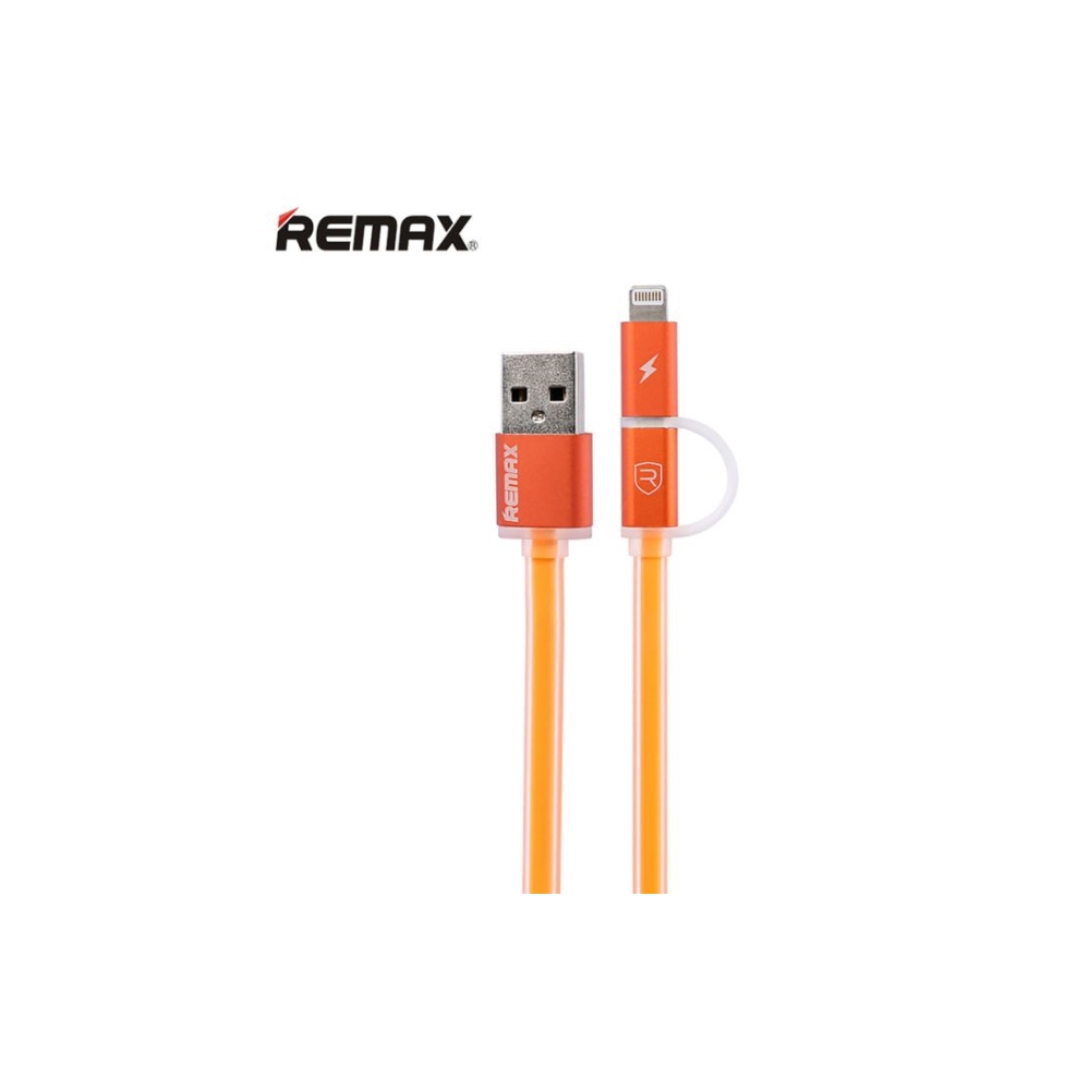 მობილურის დამტენი REMAX 2 IN 1 Cable Aurora RC-020t Orange