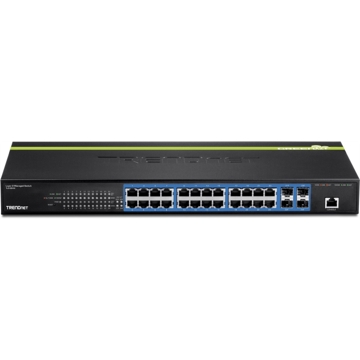 სვიჩი TRENDNET  24-Port Gigabit Managed Layer 2 Switch with 4 shared SFP slots