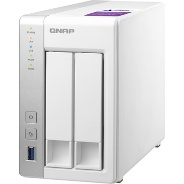 Storage system Qnap TS-231P2-1G 2-bay Tower NAS with Feature-rich Applications for Home & Office: Annapurna Labs AL314 Quad-core 1.7GHz, 1GB DDR3 SODIMM RAM (max 8GB), SATA 6Gb/s, 2x GbE LAN, 3 x USB3.0, HDD hot-swappable