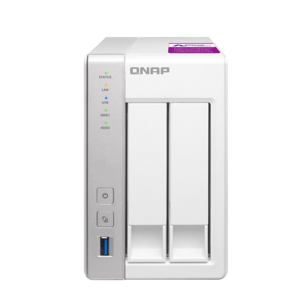 Storage system Qnap TS-231P2-1G 2-bay Tower NAS with Feature-rich Applications for Home & Office: Annapurna Labs AL314 Quad-core 1.7GHz, 1GB DDR3 SODIMM RAM (max 8GB), SATA 6Gb/s, 2x GbE LAN, 3 x USB3.0, HDD hot-swappable