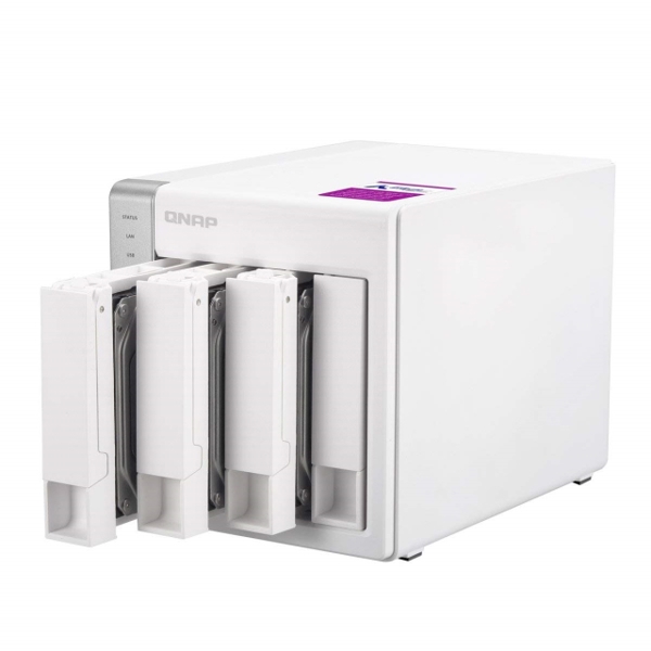 Storage system Qnap TS-328 3-bay Tower RAID 5 NAS with Feature-rich Applications for Home & Office: Annapurna Labs AL314 Quad-core 1.7GHz, 1GB DDR3 SODIMM RAM (max 8GB), SATA 6Gb/s, 2x GbE LAN, 3 x USB3.0, HDD hot-swappable