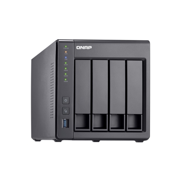 Storage System Qnap TS-431X2-2G 4-bay Tower High-performance Business NAS with Built-in 10GbE SFP+ Port: Annapurna Labs AL-314 Quad-Core 1.7GHz, 2GB DDR3 RAM, 1 x 10 Gigabit SFP+ LAN Port, 2 x GbE RJ45