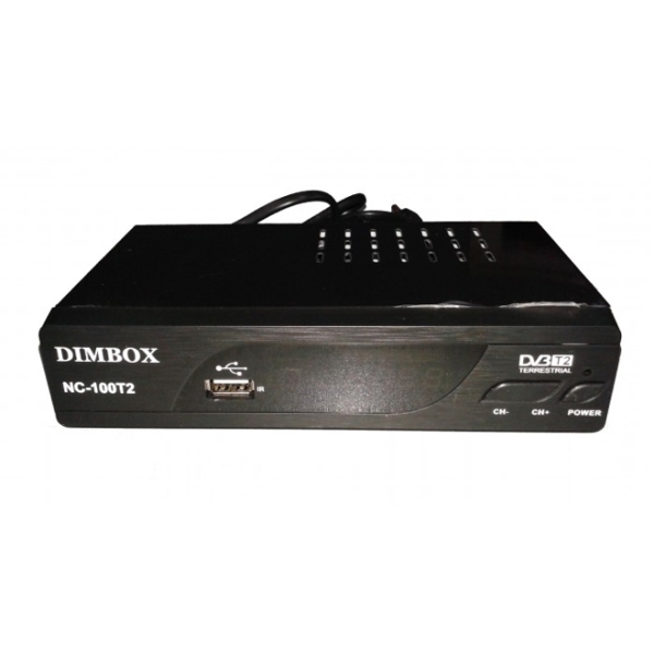 TV მიმღები DimBox NC-100T2, DVB-T2, USB, HDMI, Output black