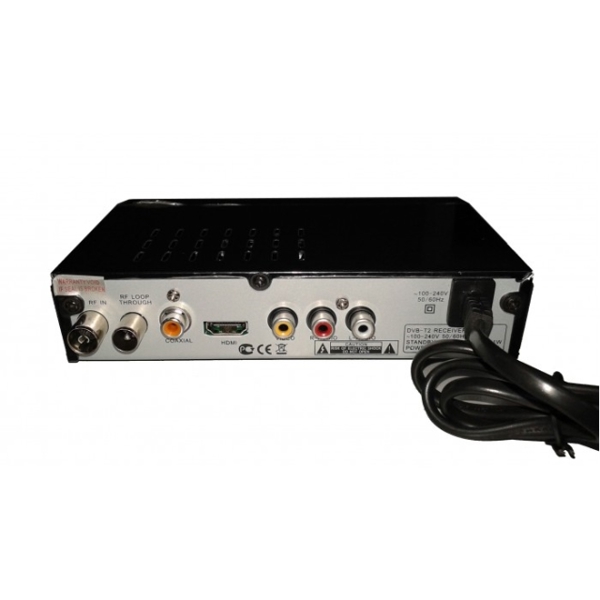 TV მიმღები DimBox NC-100T2, DVB-T2, USB, HDMI, Output black