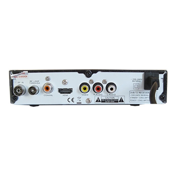 TV მიმღები DimBox NC-100T2, DVB-T2, USB, HDMI, Output black