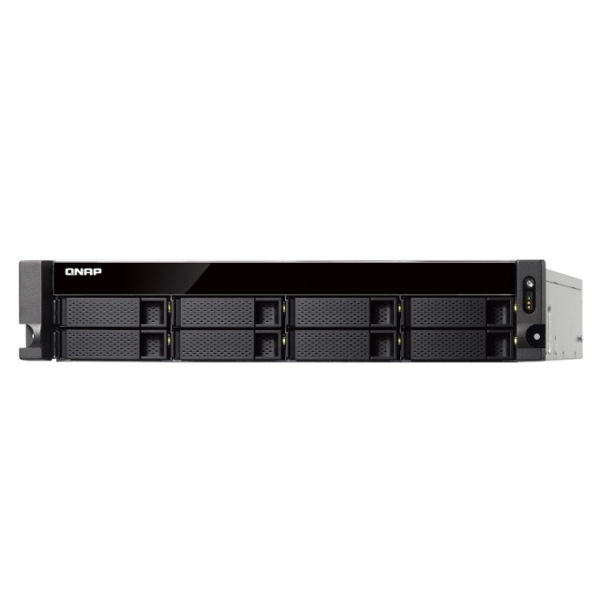 Storage System Qnap TS-832XU-4G 8-bay Rack Cost-effective quad-core NAS with dual 10GbE SFP+ ports: Annapurna Labs Alpine AL-324 ARMv8 Cortex-A57 Quad-core 1.7 GHz processor Architecture: 64-bit, 4 GB DDR4 (1 x 4GB), 2 x 10GbE SFP+,