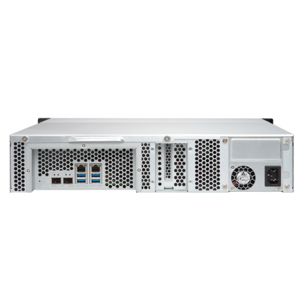 Storage System Qnap TS-832XU-4G 8-bay Rack Cost-effective quad-core NAS with dual 10GbE SFP+ ports: Annapurna Labs Alpine AL-324 ARMv8 Cortex-A57 Quad-core 1.7 GHz processor Architecture: 64-bit, 4 GB DDR4 (1 x 4GB), 2 x 10GbE SFP+,