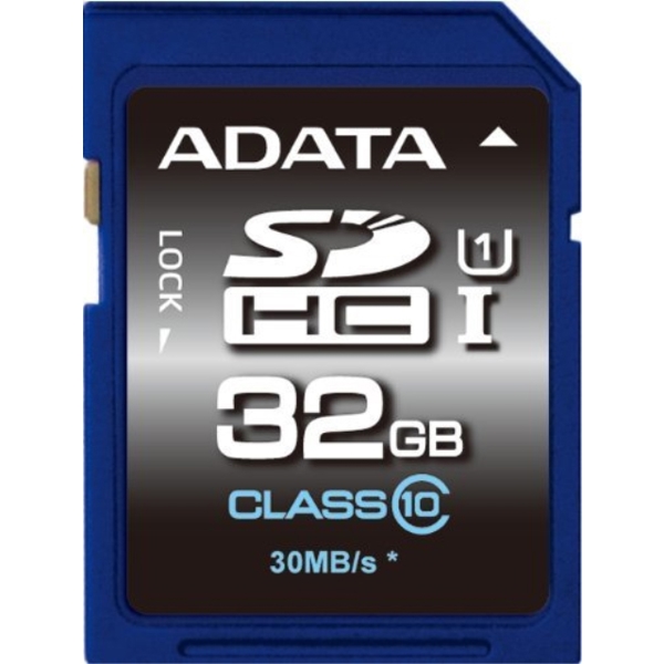 მეხსიერების ბარათი Adata  ASDH32GUICL10-R A-DATA 32GB Premier SDHC UHS-I U1 Card (Class10) read/write speeds of up to 50/33 MB