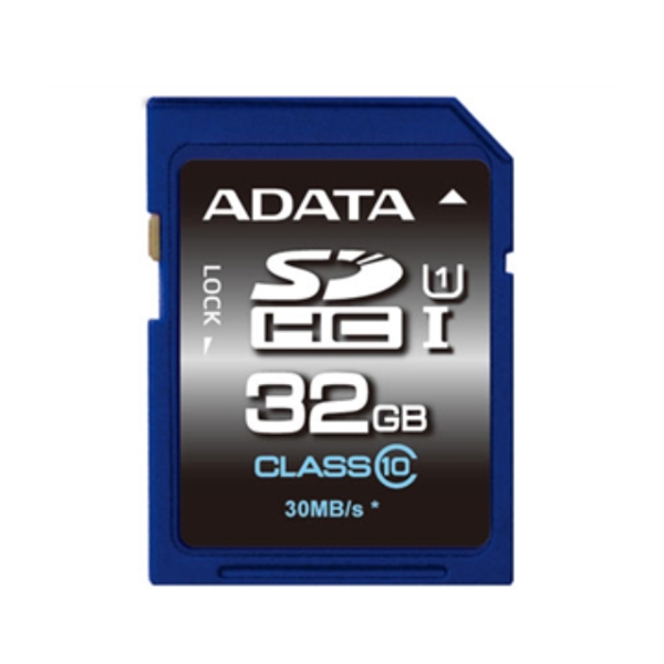 მეხსიერების ბარათი Adata  ASDH32GUICL10-R A-DATA 32GB Premier SDHC UHS-I U1 Card (Class10) read/write speeds of up to 50/33 MB