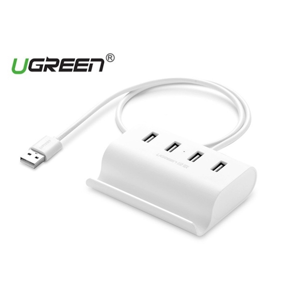 USB ჰაბი UGREEN CR123 (30224) USB 2.0 4 Port HUB 1m White