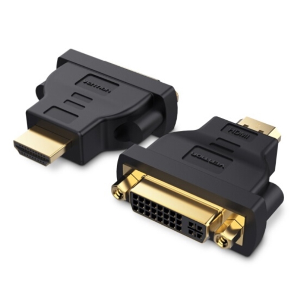 HDMI DVI Bi-Directional კაბელი VENTION ECCB0 HDMI DVI Bi-Directional Adapter Black