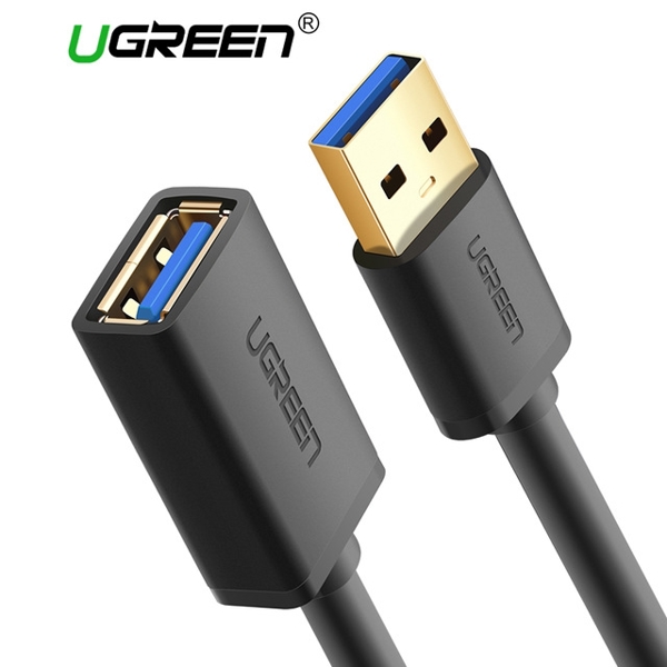 USB დამაგრძელებელი Ugreen US129 (10368) USB 3.0 A male to female flat cable Black 1M Extension Cable