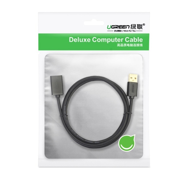 USB დამაგრძელებელი Ugreen US129 (10368) USB 3.0 A male to female flat cable Black 1M Extension Cable