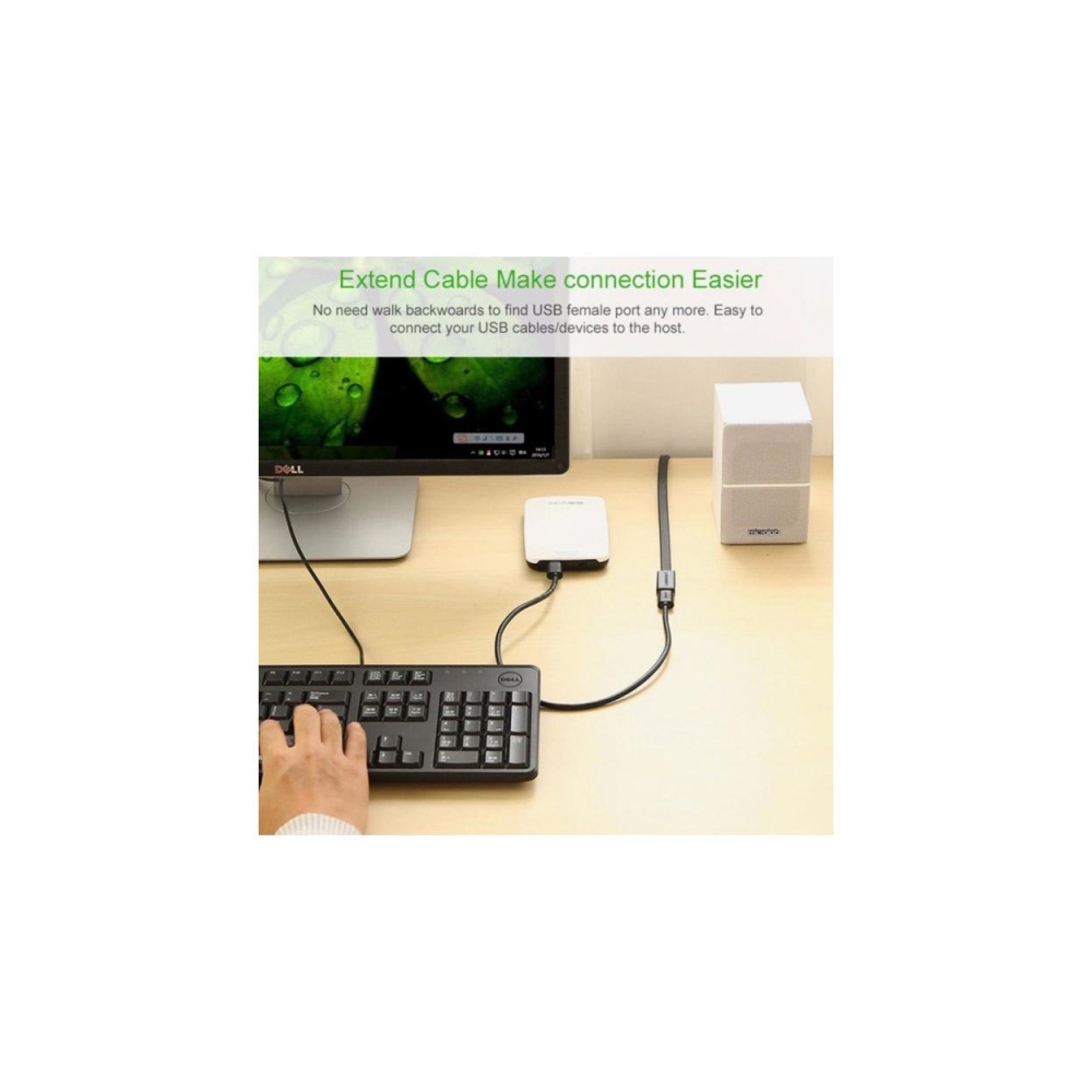 USB დამაგრძელებელი UGREEN US129 (30126), USB 3.0 a Male To Female, 1.5m, Black