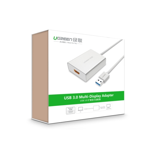 ადაპტერი UGREEN 40229 USB 3.0 to HDMI converter Silver 80CM USB TO HDMI USB TO HDMI