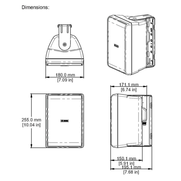 დინამიკი Bosch Cabinet speaker 5" 70/100V IP65 bk pair (DEMO)