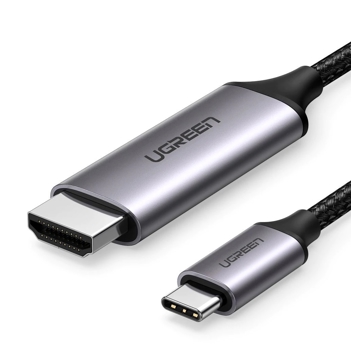 HDMI კაბელი Ugreen type-c to HDMI MM142 (50570) USB-C to HDMI Cable, 1.5m, Gray/Black