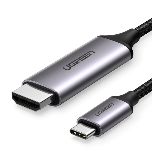 HDMI კაბელი UGREEN MM142 (50570), Type-C to HDMI Cable, 1.5m, Grey/Black