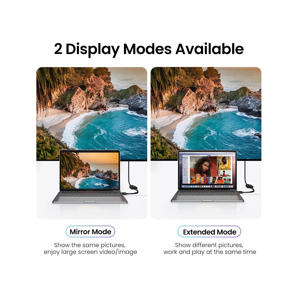 HDMI კაბელი UGREEN MM142 (50570), Type-C to HDMI Cable, 1.5m, Grey/Black