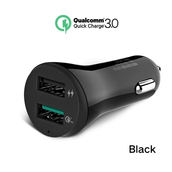 მანქანის USB დამტენი UGREEN CD114 (40309) Fast Car Charger Adapter, 30W 5.4A Dual USB Quick Charge