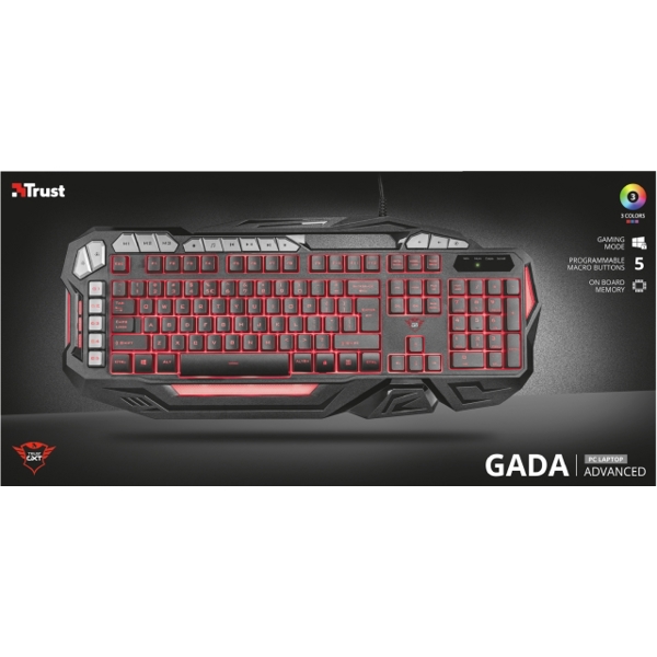 კლავიატურა TRUST GXT 285 GADA ADVANCED GAMING KEYBOARD