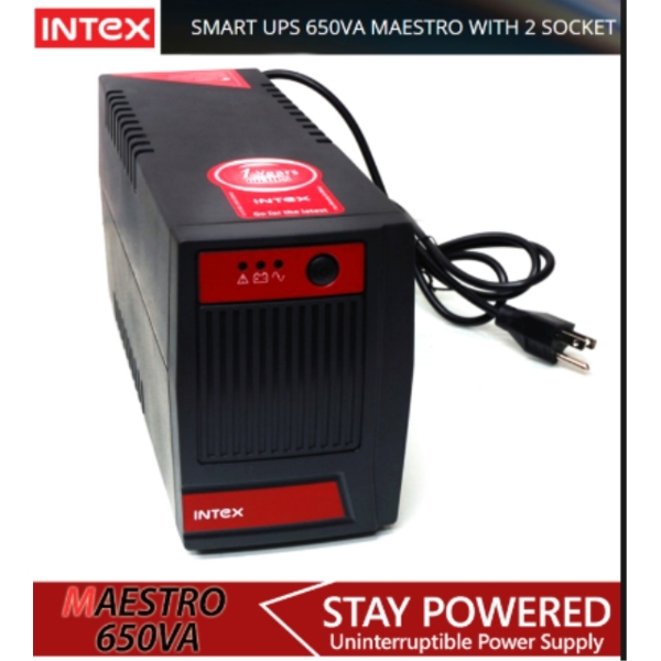 UPS უწყვეტი კვების წყარო - INTEX 650VA MAESTRO WITH 2 SOCKET IT-C650M-12V Load capacity 360W