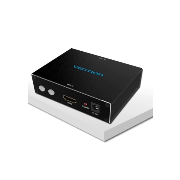 ვიდეო ადაპტერი Vention  AEBB0 HDMI to AV Converter Black Metal Type