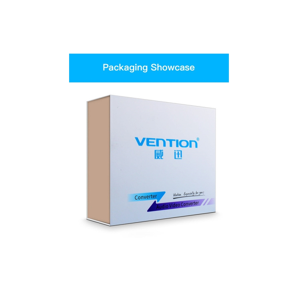 ვიდეო ადაპტერი Vention  AEBB0 HDMI to AV Converter Black Metal Type