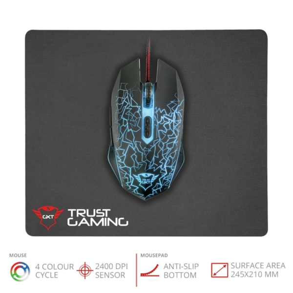 მაუსი GXT 783 GAMING MOUSE & MOUSE PAD