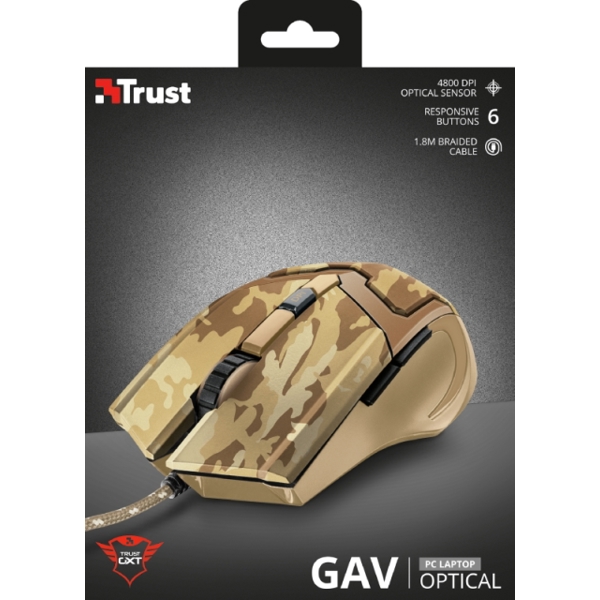 მაუსი GXT 101D GAV OPTICAL GAMING MOUSE - DESERT CAMO